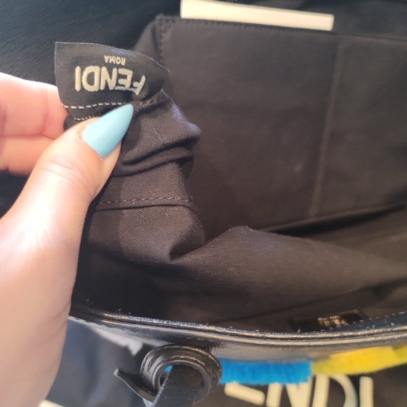 FENDI Logo multicolor Shearling bag - Picture 8 of 12